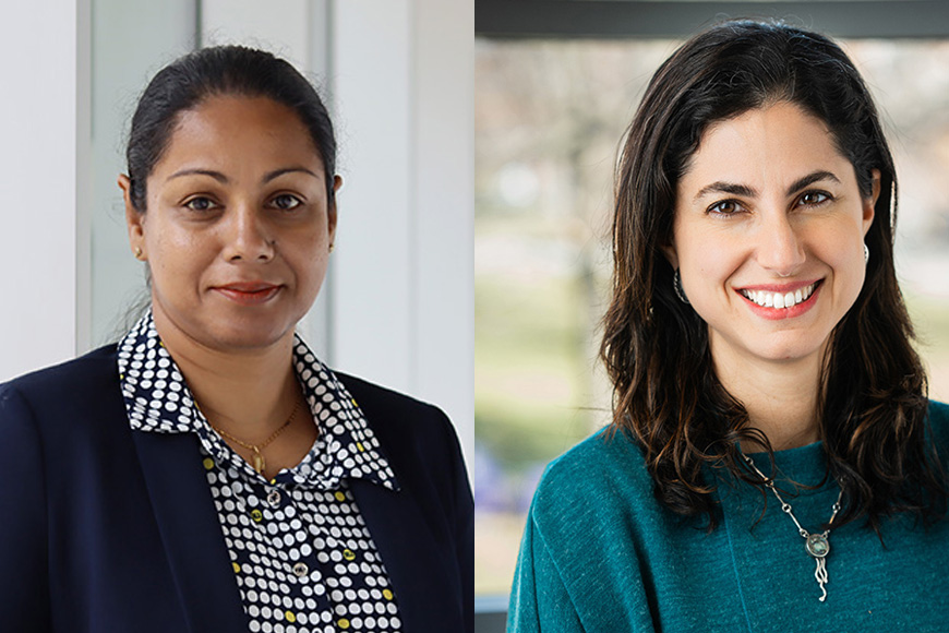 Dr. Weraduwage and Dr. Valencia, winners of the 2025 Emerging Scholar Award