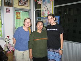 Mary Purkey (a director of the Mae Sot Project), Paw Ray, and Kristyne