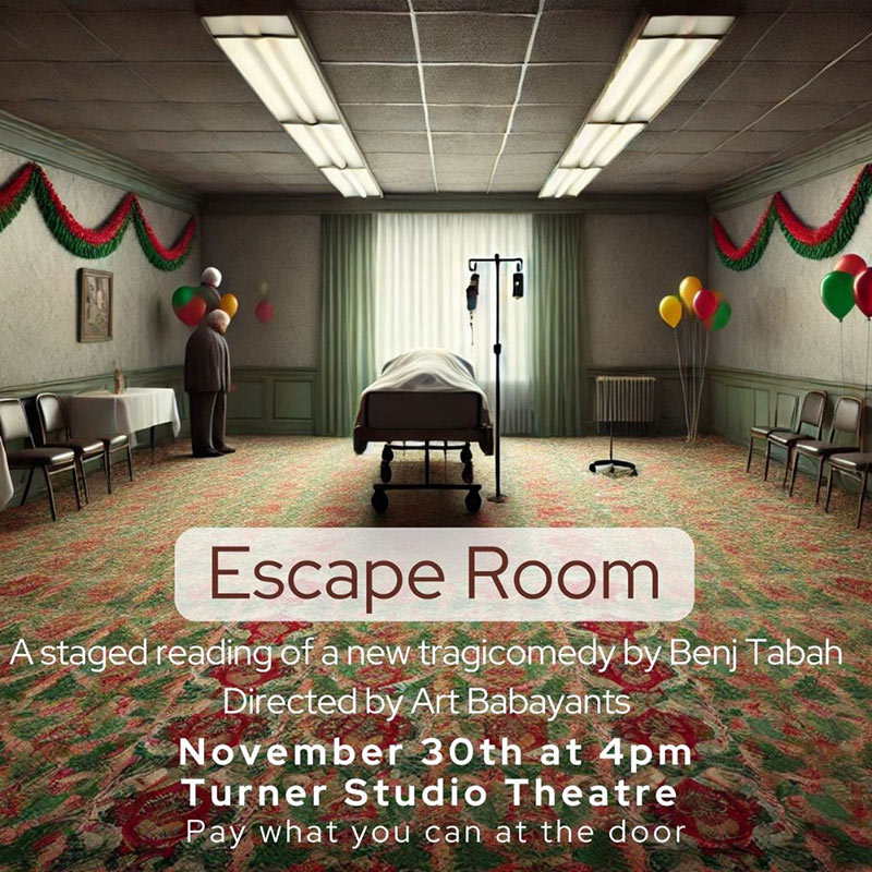 Image showing a colourful hospital room where the main character is scheduled to die.