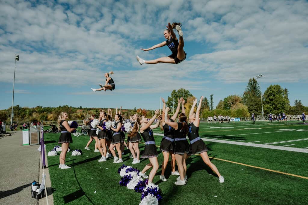 Cheerleaders Flying in the air