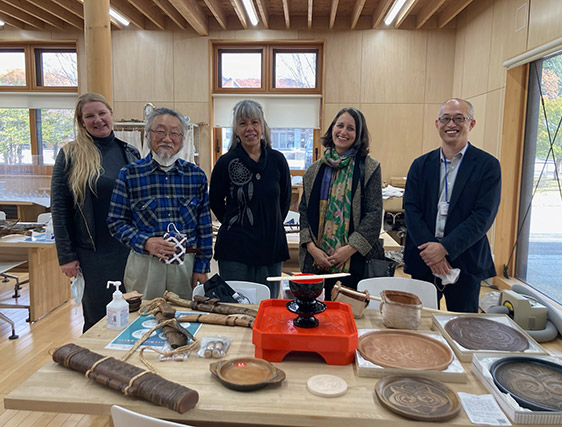 Photo taken in November 2022 at Biratori Ainu Crafts and Heritage Center Urespa in preparation for the first trip to Japan with a group of Bishop's University First Nations, Metis and Inuit students in Spring 2023.