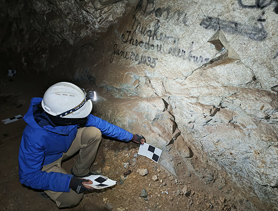 Rhodric Mendoza, a student at Bishop's University, part of the Cerro Gordo Mine Research Project