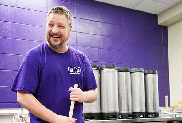 Dr. Dale Wood in the brewery