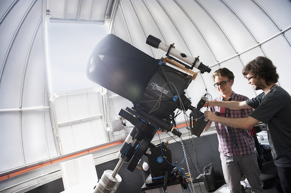 Students doing research in our astronomical observatory