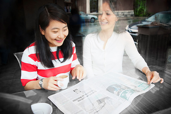 Professor Sarah Theberge with a student