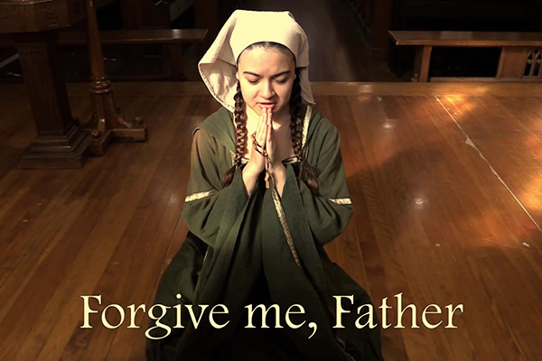 Image of the film "Foryeve Me Fader" with actress Daniela Albarran who won the Best Actor award.