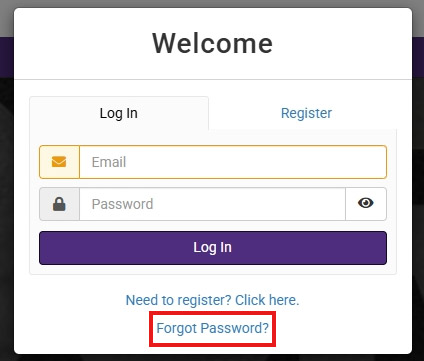 Screenshot showing the "Forgot Password?" link at the bottom of the login screen.