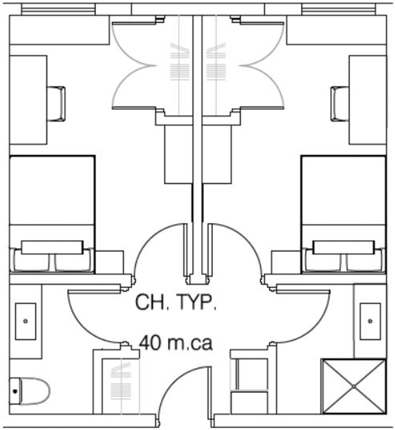 Floor plan of the modified bog room