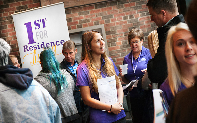 Students and staff at one of our open house