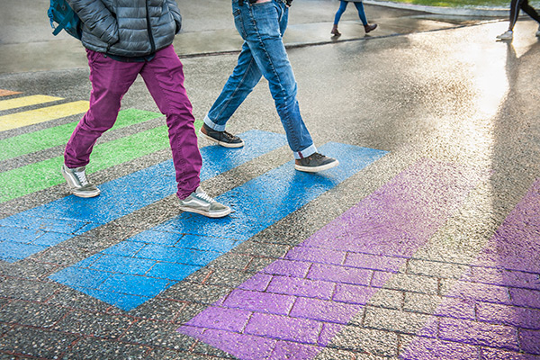 Pride crosswalk at Bishop's