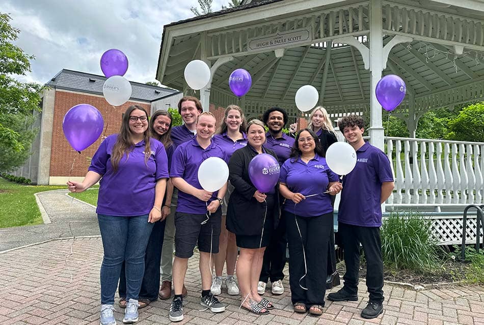The recruitment team at the gazebo during summer 2026