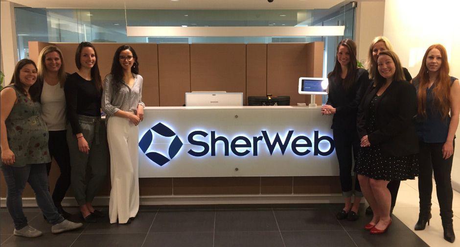 Coop students in a placement at SherWeb.