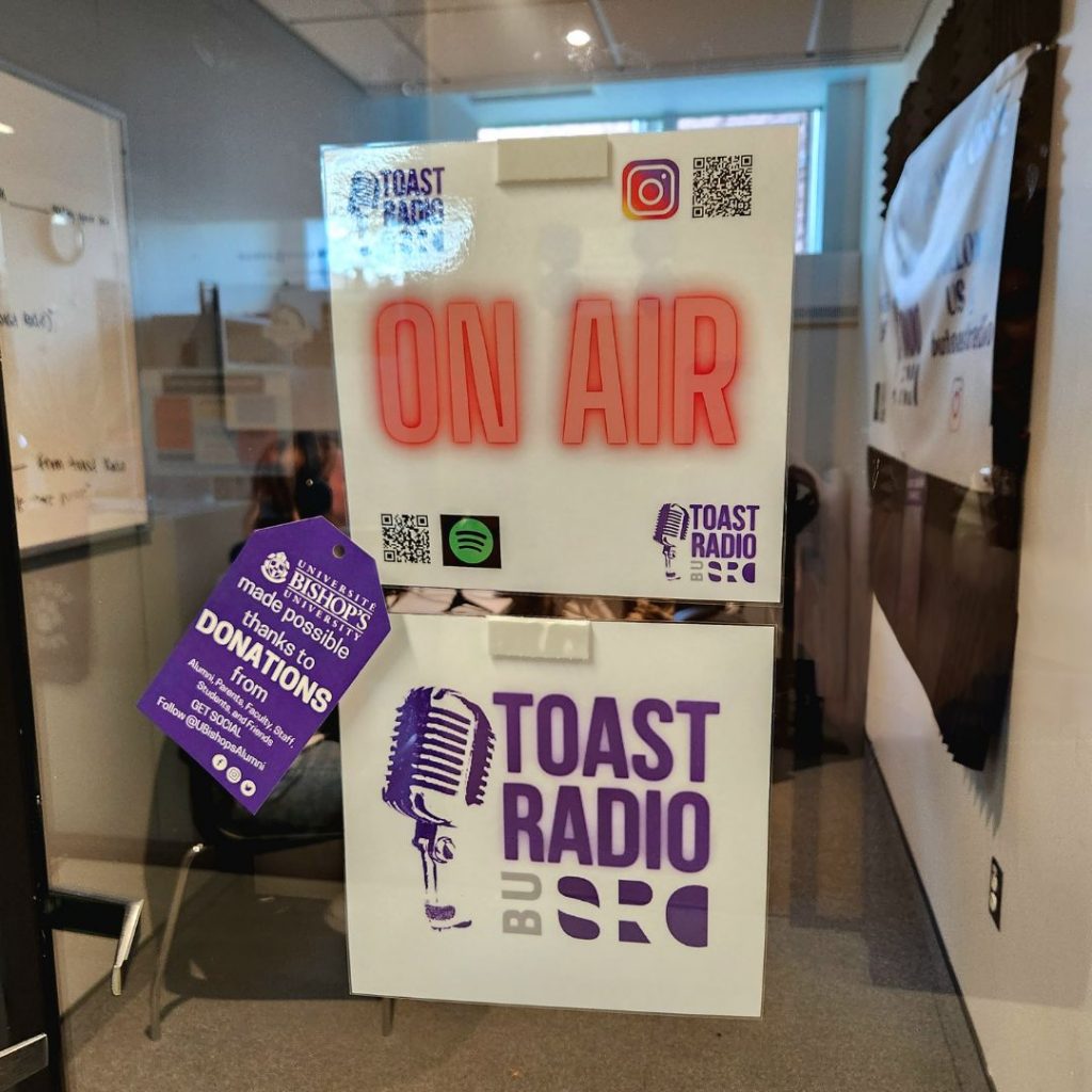 Close-Up of the Toast Radio Door with "On Air" sign and small purple tag