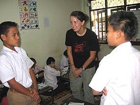 Kristyne and some of her students