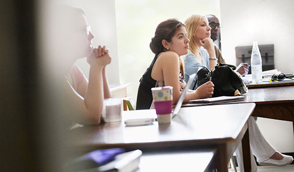 Students attentive during class.
