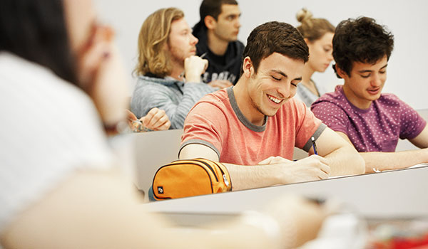 Students laughing and enjoying their class.