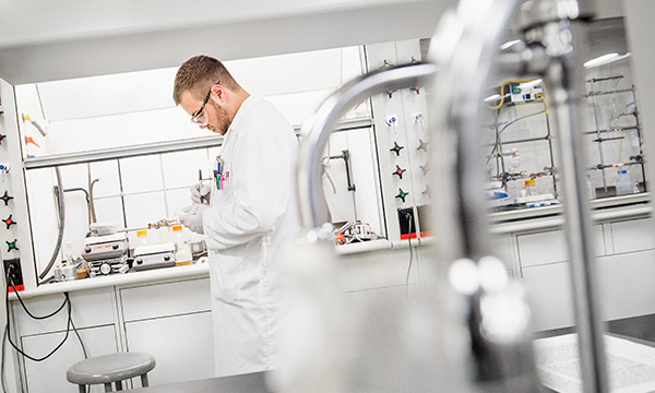 Student in lab