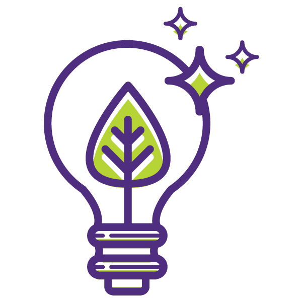 Lightbulb with a leaf representing green energy sources