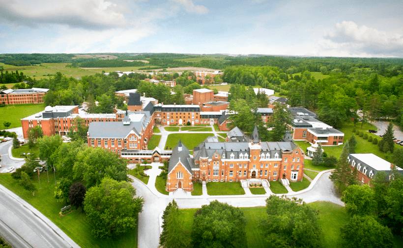 Overview drone image of the Bishop's campus