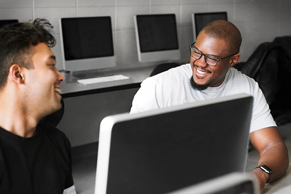 Students in a computer lab.
