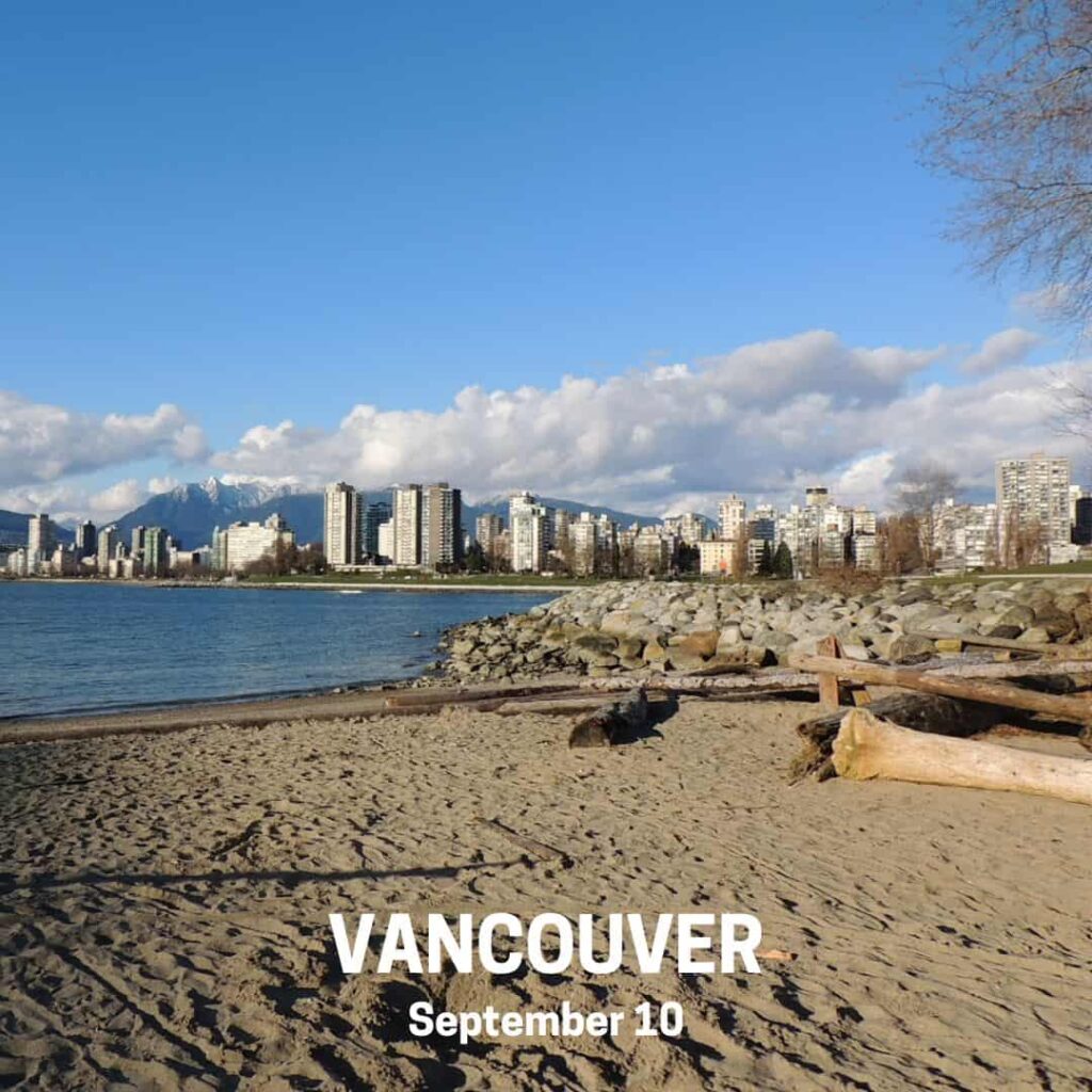 View of Kitsilano Beach in Vancouver, British Columbia